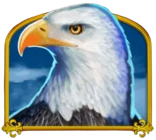 Eagle symbol soaring above desert canyon